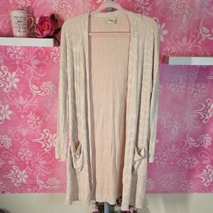 Elegant Cream Open-Front Cardigan